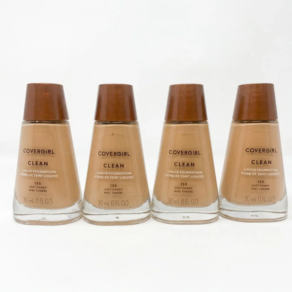4 CoverGirl Clean Liquid MakeUp Foundation For Normal Skin 155 SOFT HONEY